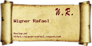 Wigner Rafael névjegykártya